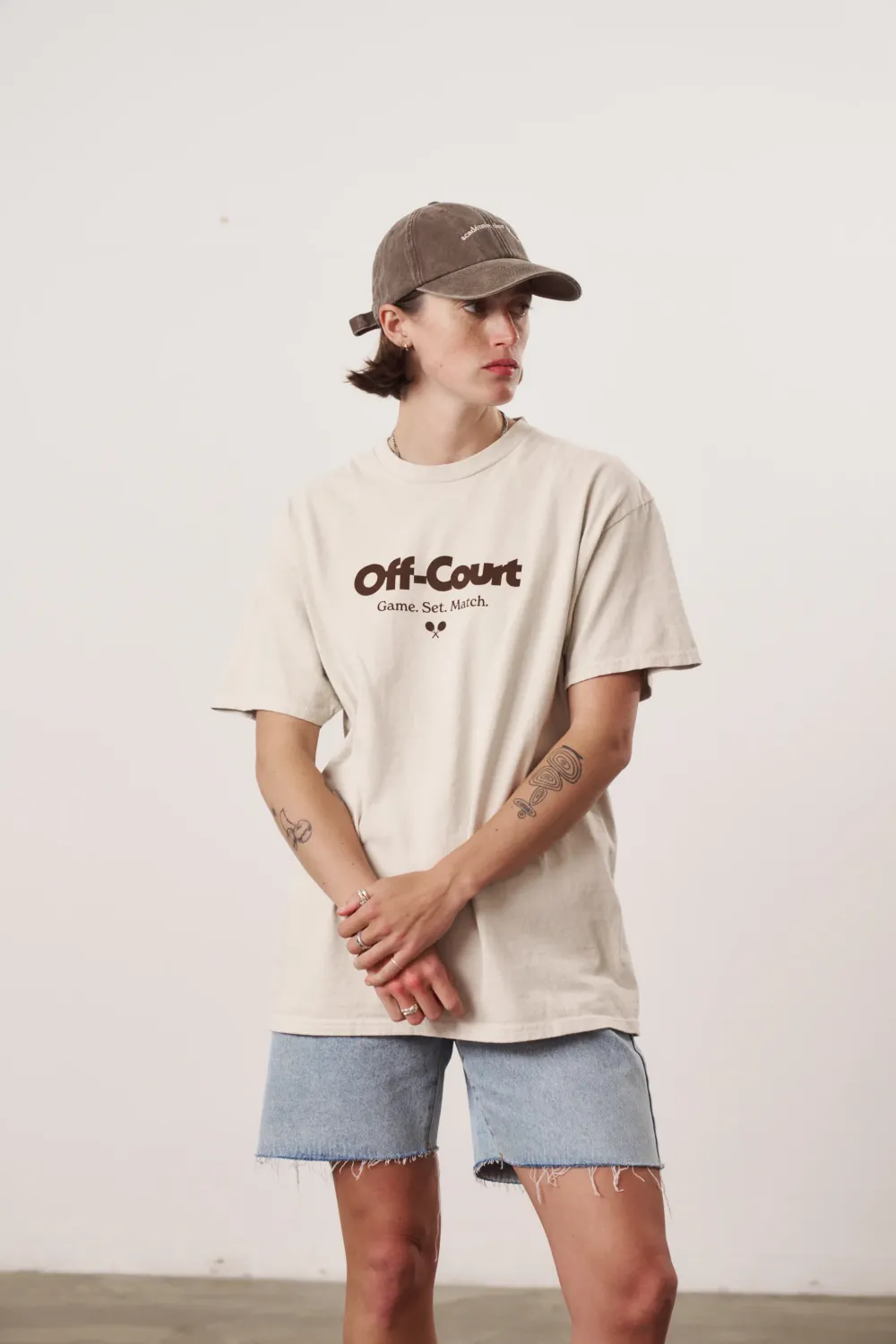 Vice 84 'Off-Court GSM' Vintage Washed Tee Twinpack - Pink/Cream