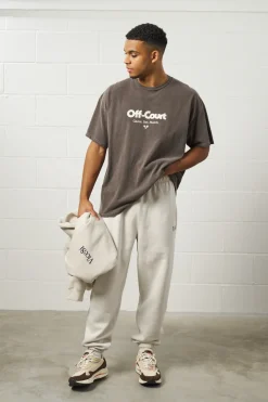Vice 84 'Off-Court GSM' Vintage Washed Tee Twinpack - Brown/Cream