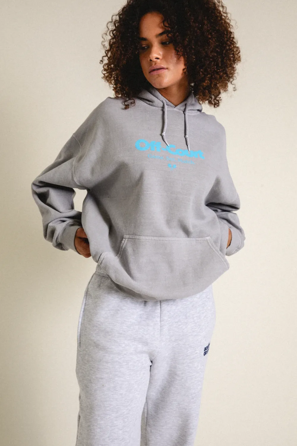 Vice 84 'Off-Court GSM' Vintage Washed Hoodie - Ash