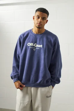 Vice 84 'Off-Court GSM' Vintage Washed Sweater - Navy