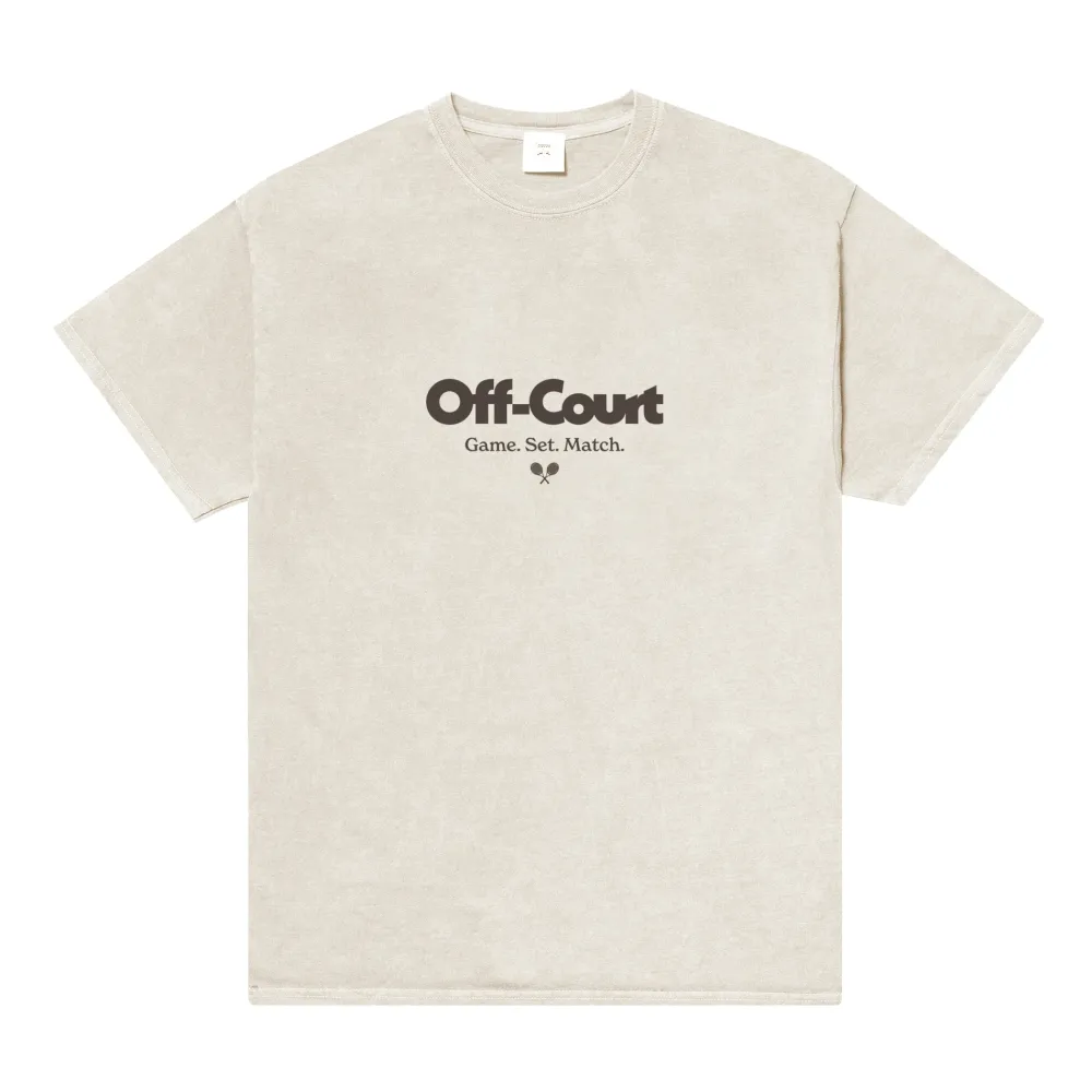 Vice 84 'Off-Court GSM' Vintage Washed Tee - Cream