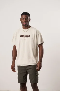 Vice 84 'Off-Court GSM' Vintage Washed Tee - Cream