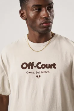 Vice 84 'Off-Court GSM' Vintage Washed Tee - Cream