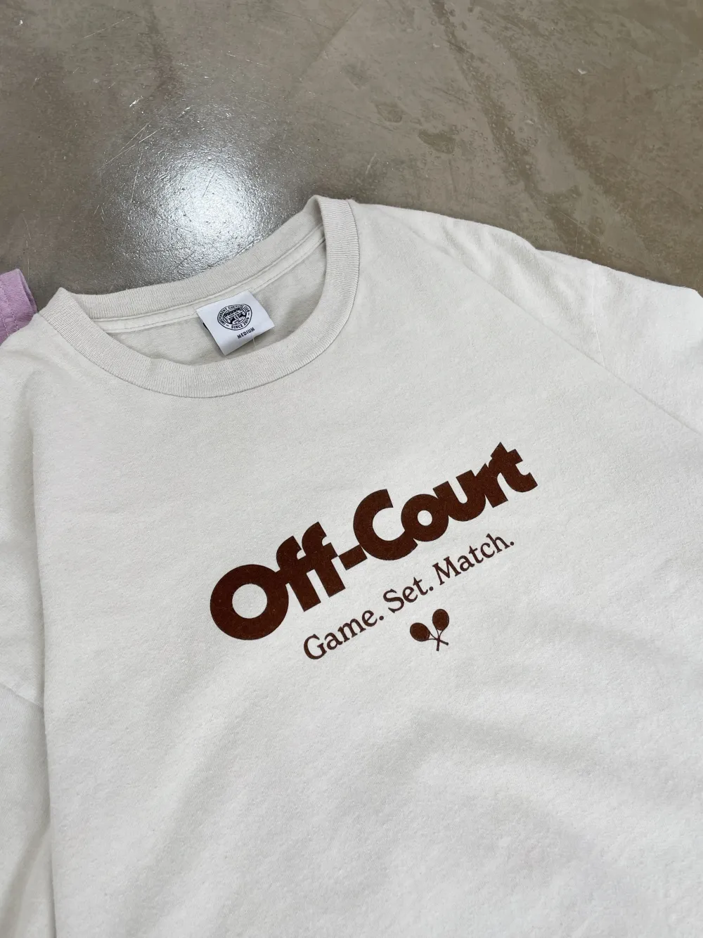Vice 84 'Off-Court GSM' Vintage Washed Tee - Cream