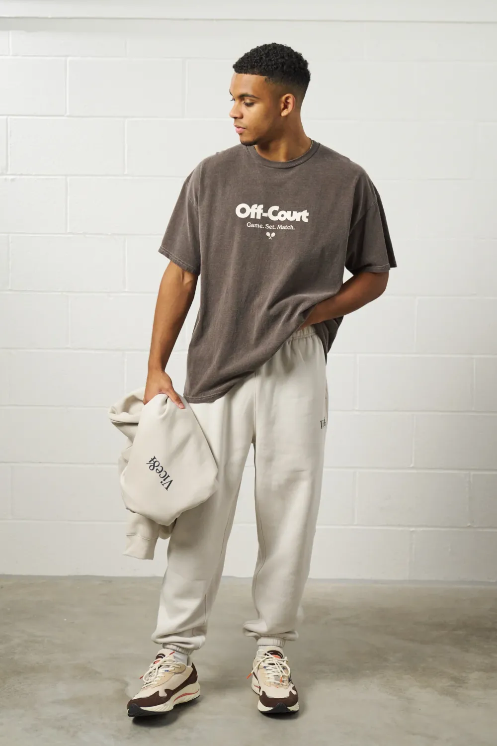 Vice 84 'Off-Court GSM' Vintage Washed Tee - Brown