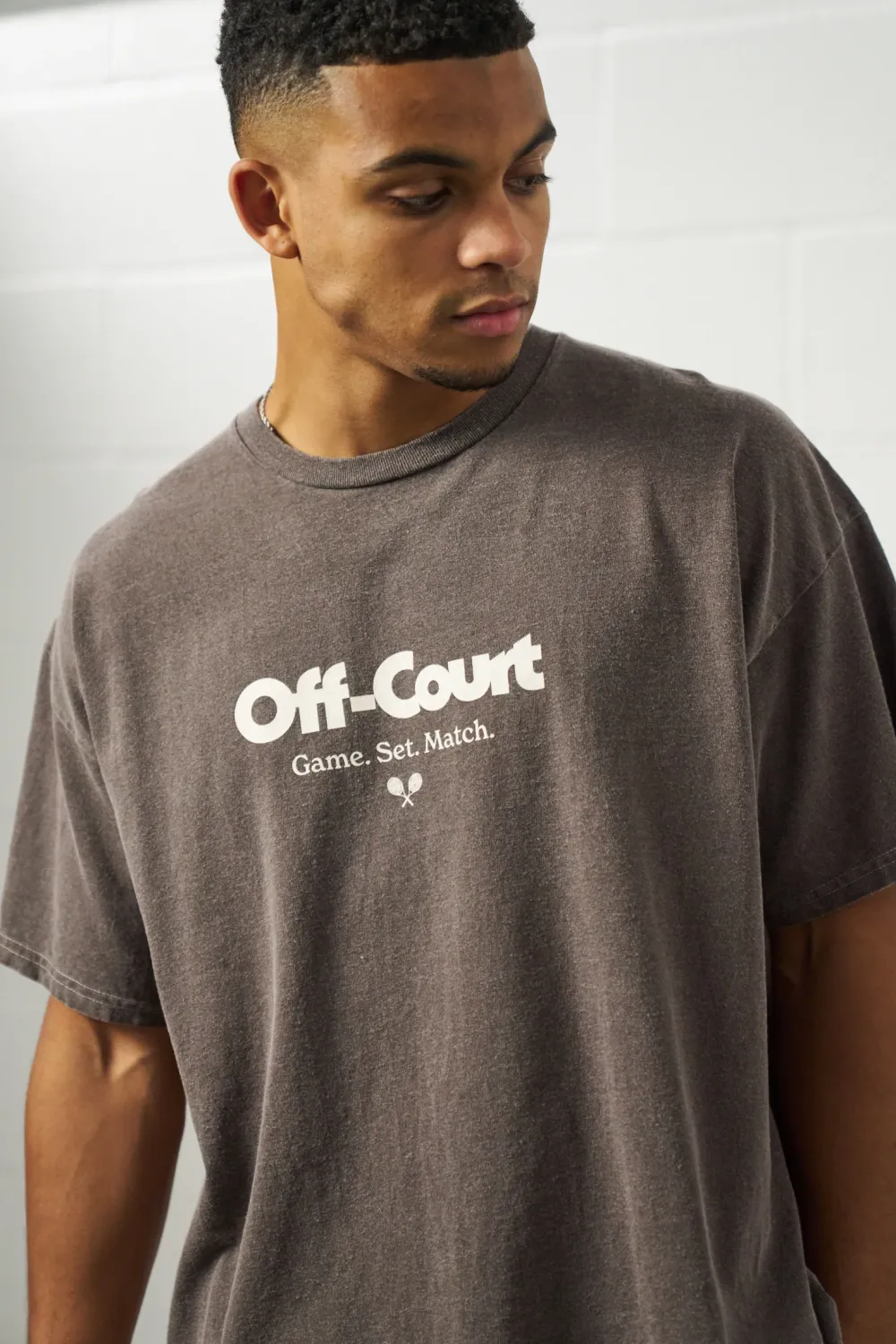 Vice 84 'Off-Court GSM' Vintage Washed Tee - Brown
