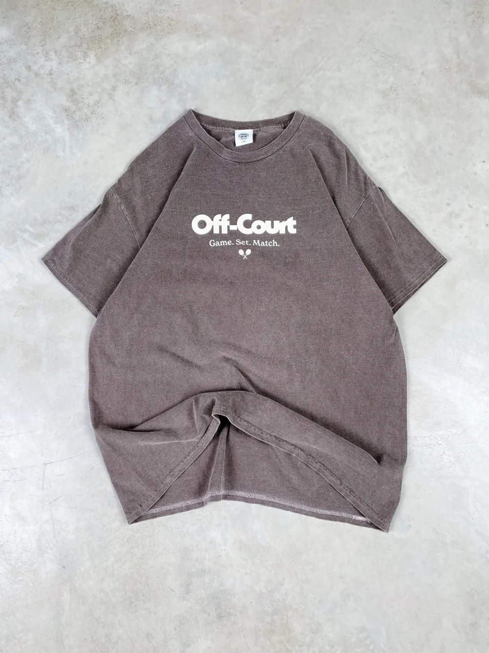 Vice 84 'Off-Court GSM' Vintage Washed Tee - Brown