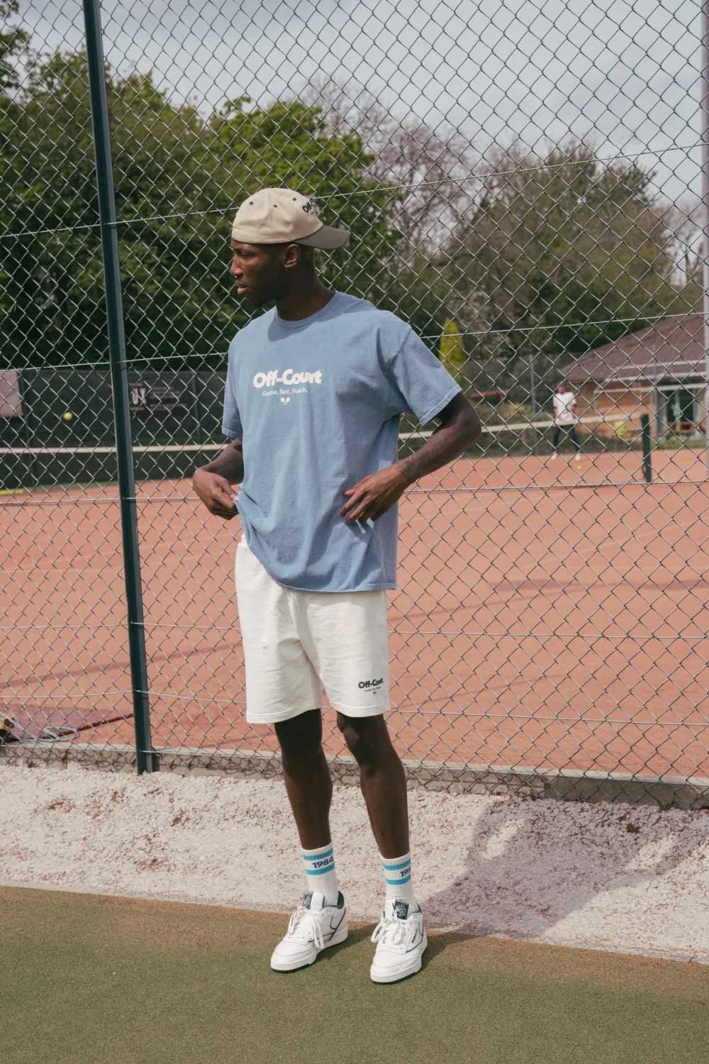 Vice 84 'Off-Court GSM' Vintage Washed Tee - Sky