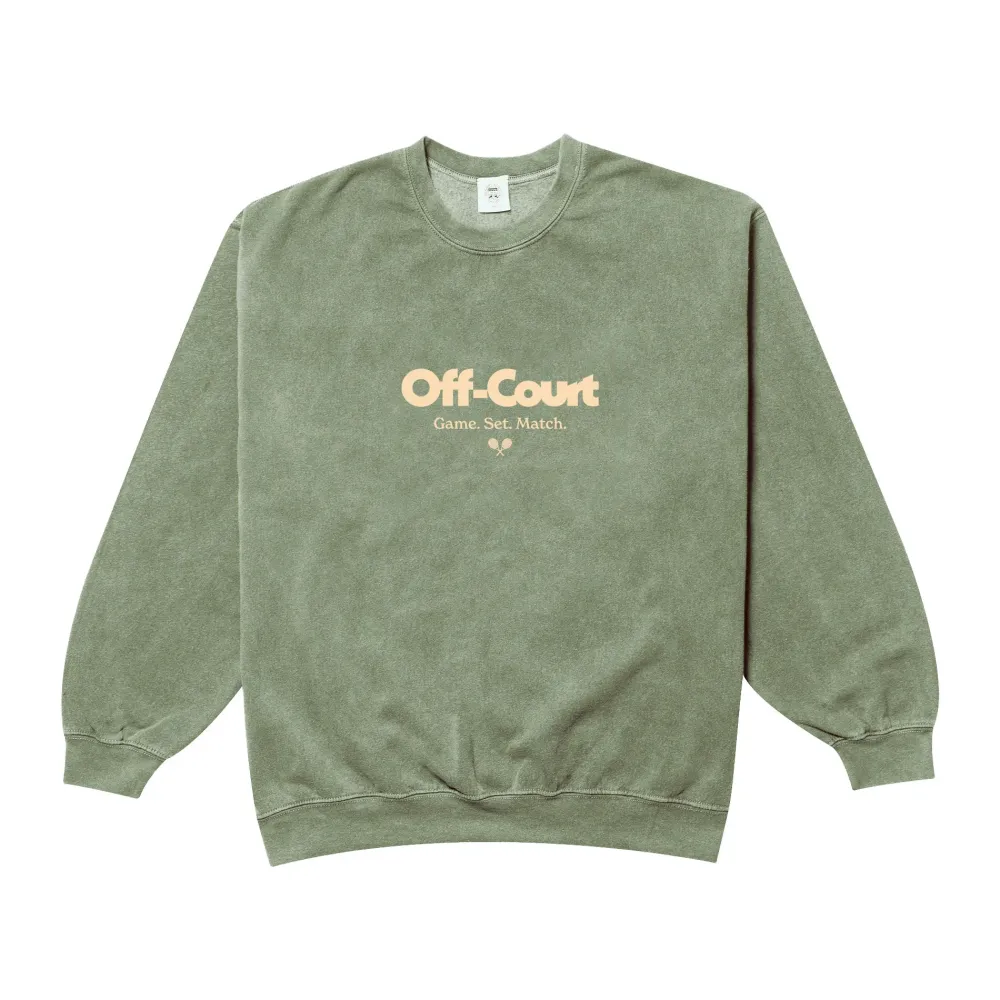 Vice 84 'Off-Court GSM' Vintage Washed Sweater - Khaki