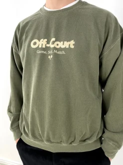 Vice 84 'Off-Court GSM' Vintage Washed Sweater - Khaki