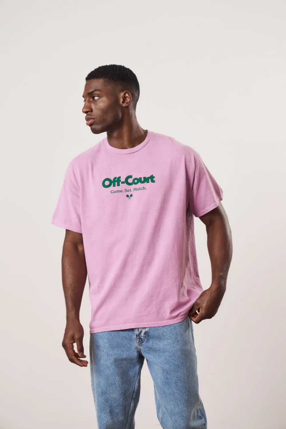Vice 84 'Off-Court GSM' Vintage Washed Tee - Pink