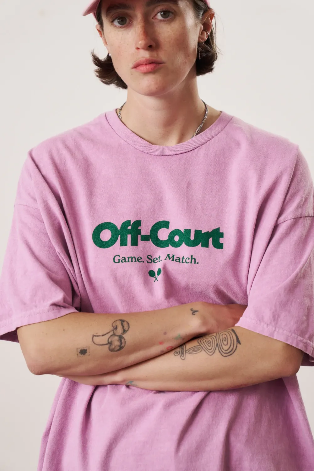 Vice 84 'Off-Court GSM' Vintage Washed Tee - Pink