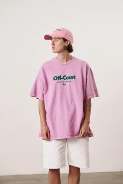 Vice 84 'Off-Court GSM' Vintage Washed Tee - Pink