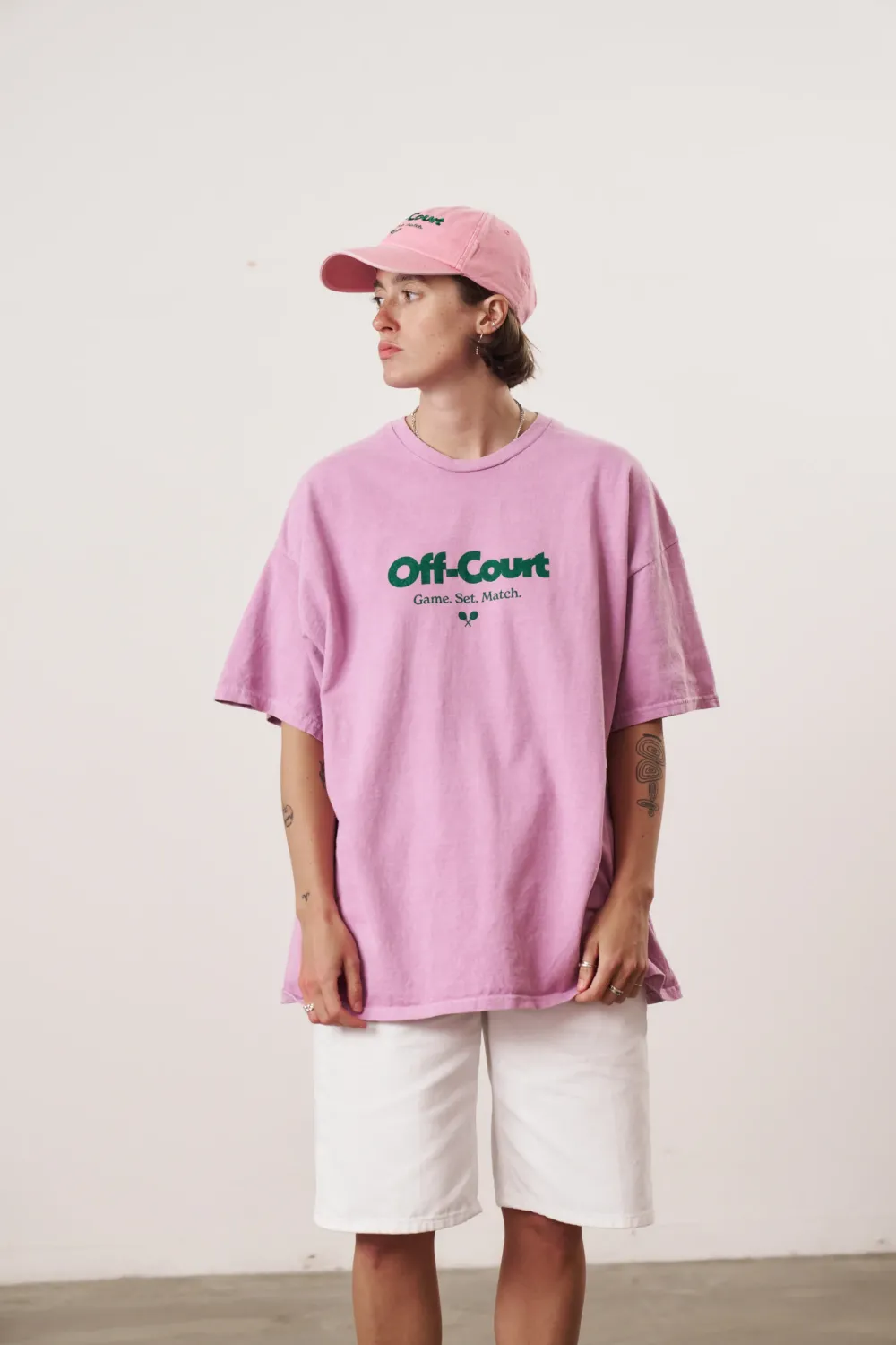 Vice 84 'Off-Court GSM' Vintage Washed Tee - Pink