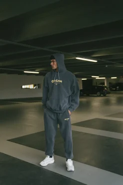 Vice 84 'Off-Court GSM' Vintage Washed Hoodie - Charcoal