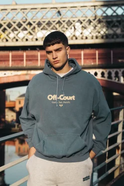 Vice 84 'Off-Court GSM' Vintage Washed Hoodie - Blue