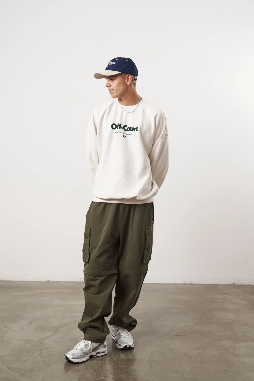 Vice 84 'Off-Court GSM' Vintage Washed Sweater - Cream