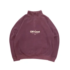 Vice 84 'Off-Court GSM' Washed 1/4 Zip Sweater - Maroon