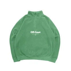 Vice 84 'Off-Court GSM' Washed 1/4 Zip Sweater - Kelly Green