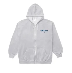 Vice 84 'Off-Court GSM' Zip Up Vintage Washed Hoodie - Grey