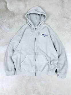 Vice 84 'Off-Court GSM' Zip Up Vintage Washed Hoodie - Grey