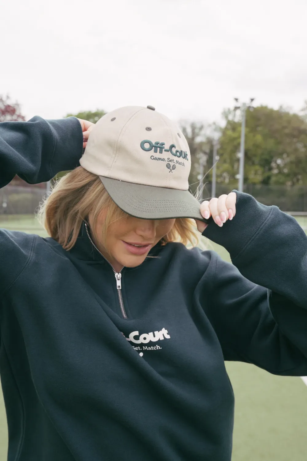 Vice 84 'Off-Court' Tennis Cap - Beige/Forest Green