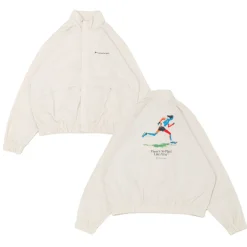 Vice 84 'Olympic Runner' Nylon Track Jacket - Ecru