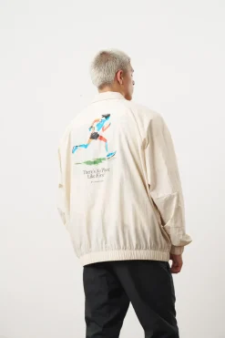 Vice 84 'Olympic Runner' Nylon Track Jacket - Ecru