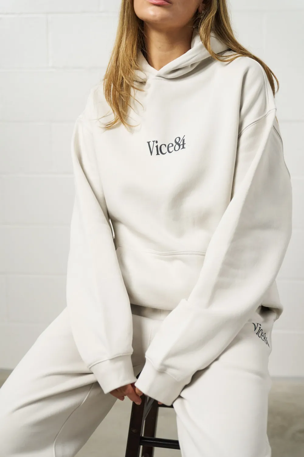 Vice 84 Premium Hoodie - Bone