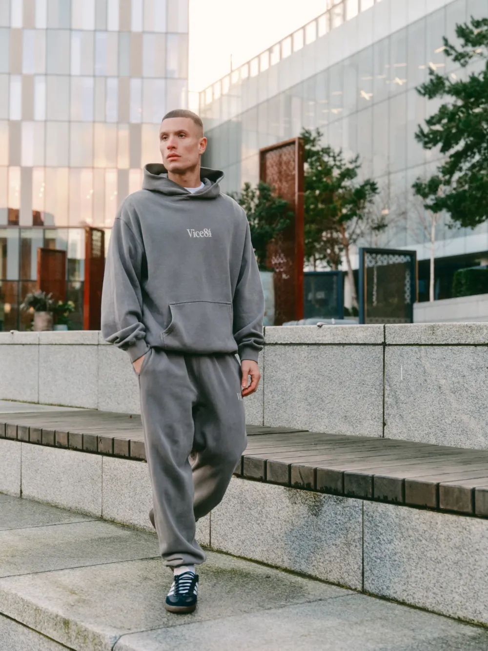 Vice 84 Premium Joggers - Faded Grey