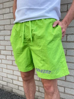 Vice 84 'Racer' Crinkle Recycled Swim Shorts - Citrus Lime