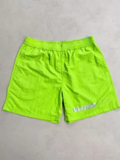 Vice 84 'Racer' Crinkle Recycled Swim Shorts - Citrus Lime