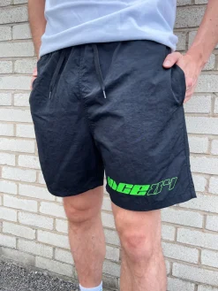 Vice 84 'Racer' Crinkle Recycled Swim Shorts - Black