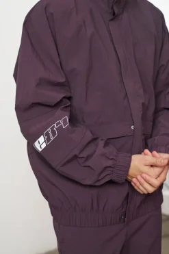 Vice 84 'Reflective Racer' Nylon Track Jacket - Burgundy