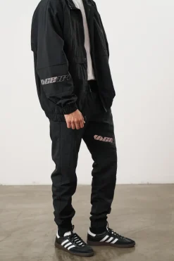 Vice 84 'Reflective Racer' Nylon Track Pants - Black