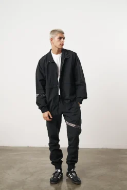 Vice 84 'Reflective Racer' Nylon Track Pants - Black