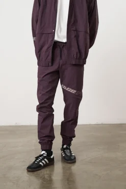 Vice 84 'Reflective Racer' Nylon Track Pants - Burgundy