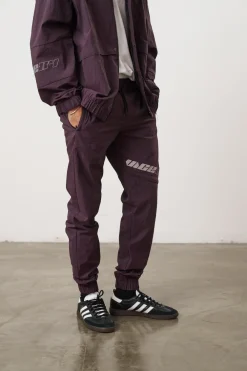 Vice 84 'Reflective Racer' Nylon Track Pants - Burgundy