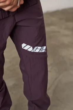 Vice 84 'Reflective Racer' Nylon Track Pants - Burgundy