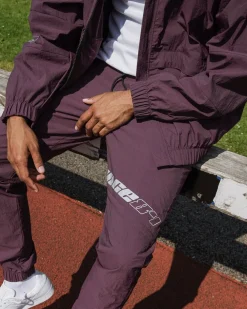 Vice 84 'Reflective Racer' Nylon Track Pants - Burgundy