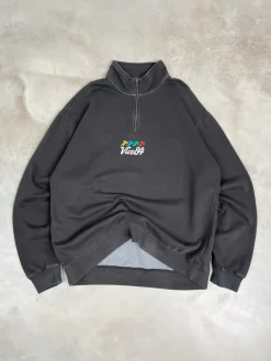 Vice 84 'Runner' Faded 1/4 Zip Sweater - Black