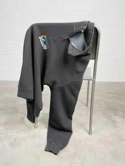 Vice 84 'Runner' Faded 1/4 Zip Sweater - Black