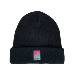 Vice 84 'Runner Patch' Cuffed Beanie - Black / Lilac / Airforce Blue / Ecru