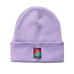 Vice 84 'Runner Patch' Cuffed Beanie - Black / Lilac / Airforce Blue / Ecru