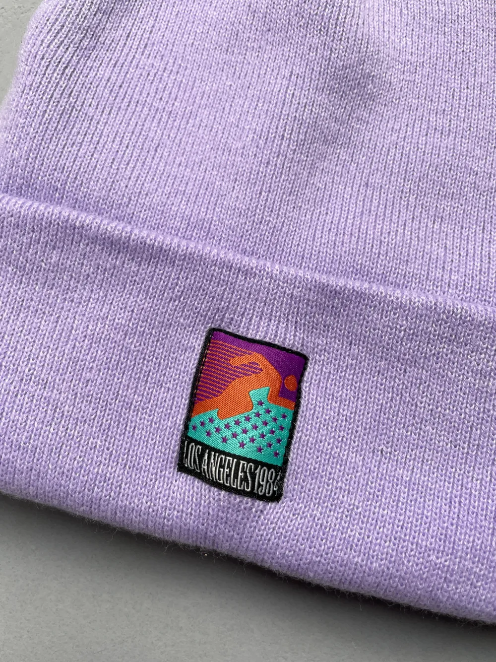 Vice 84 'Runner Patch' Cuffed Beanie - Black / Lilac / Airforce Blue / Ecru