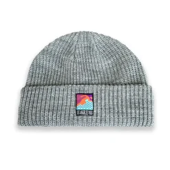 Vice 84 'Runner Patch' Ribbed Fisherman Beanie - Black / Grey / Forest / Light Blue