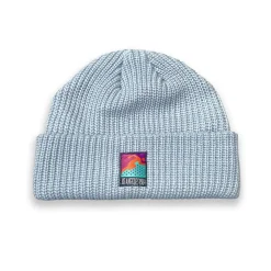 Vice 84 'Runner Patch' Ribbed Fisherman Beanie - Black / Grey / Forest / Light Blue