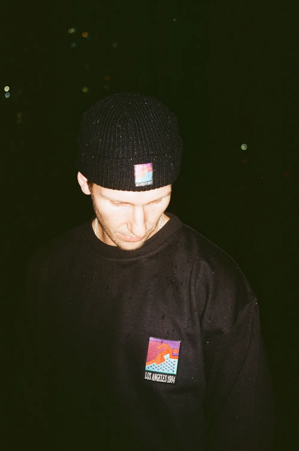 Vice 84 'Runner Patch' Ribbed Fisherman Beanie - Black / Grey / Forest / Light Blue