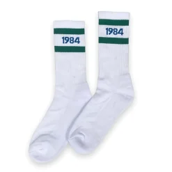 Women Vice 84 'Runner' Stripe Socks - Cream / White