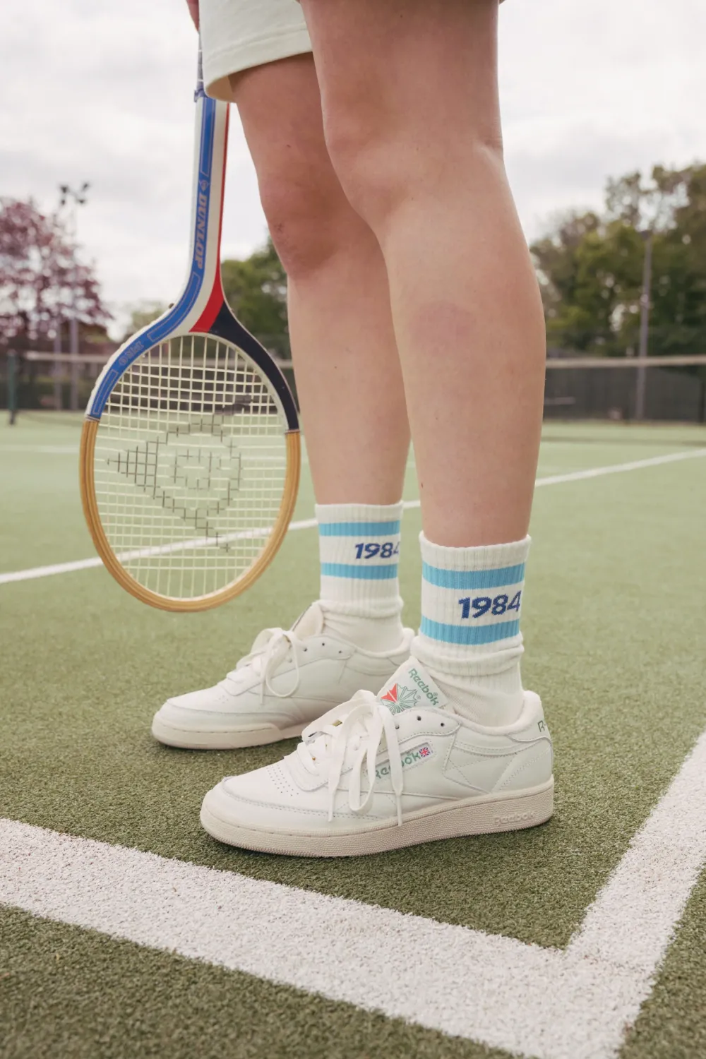 Women Vice 84 'Runner' Stripe Socks - Cream / White